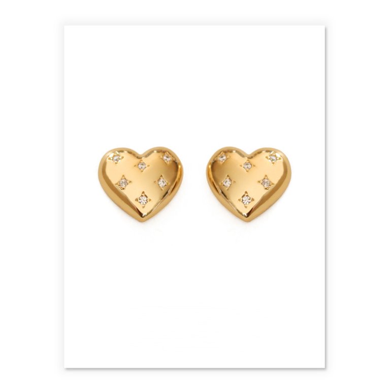 Love Vuitton Mini Heart Stud Earrings - Jewelry & Accessories - Earrings | EarReplaceable Jewelry