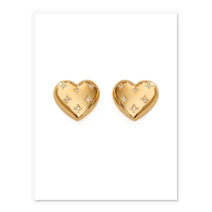 Love Vuitton Mini Heart Stud Earrings - Jewelry & Accessories - Earrings | EarReplaceable Jewelry