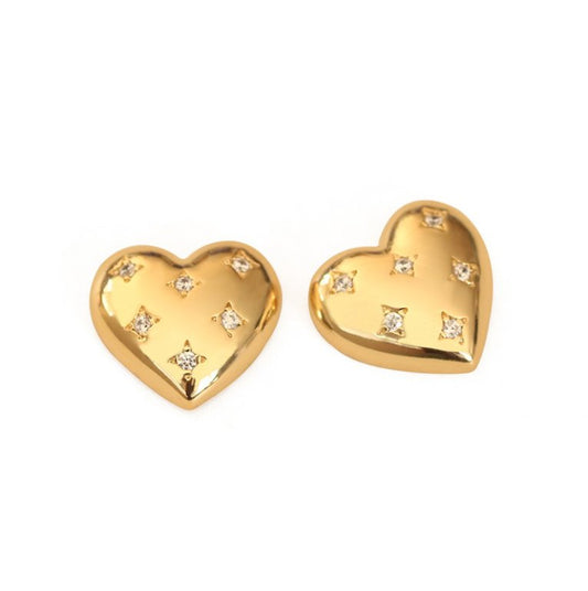 Love Vuitton Mini Heart Stud Earrings - Jewelry & Accessories - Earrings | EarReplaceable Jewelry