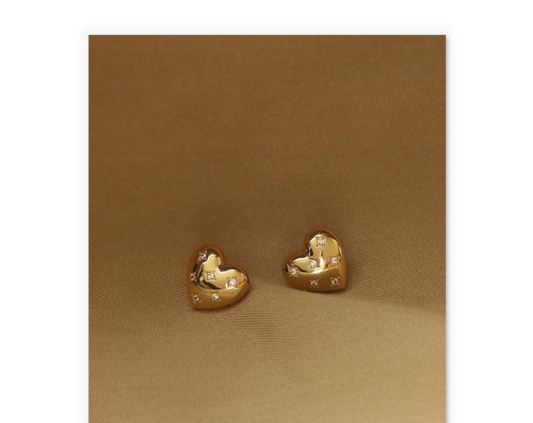 Love Vuitton Mini Heart Stud Earrings - Jewelry & Accessories - Earrings | EarReplaceable Jewelry