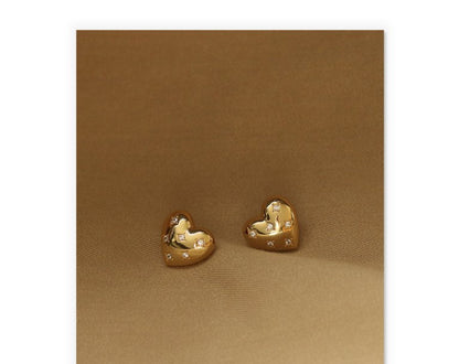 Love Vuitton Mini Heart Stud Earrings - Jewelry & Accessories - Earrings | EarReplaceable Jewelry