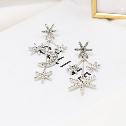 North Star Rhinestone Dangle Earrings - Jewelry & Accessories - Earrings - Drop | EarReplaceable Jewelry