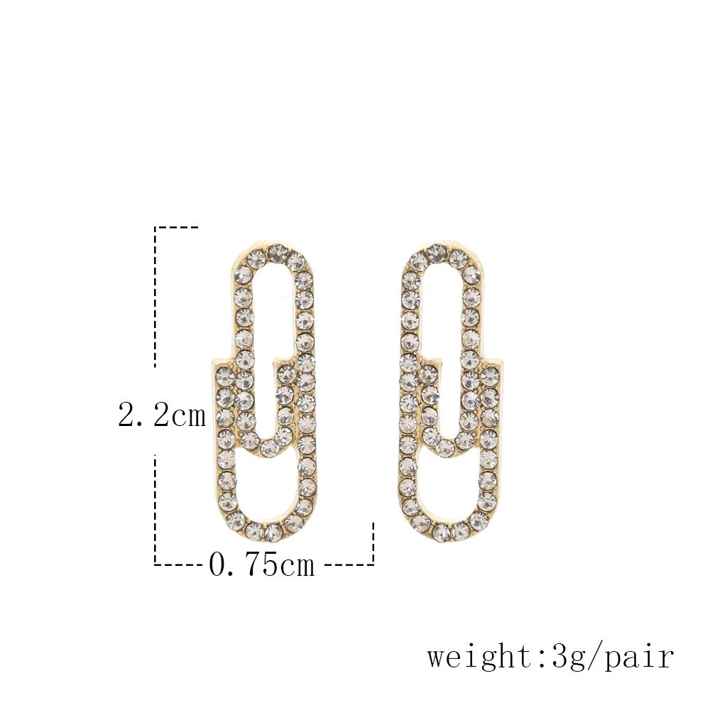 Paperclip Earrings with Pave Diamonds - Jewelry & Accessories - Earrings | EarReplaceable Jewelry