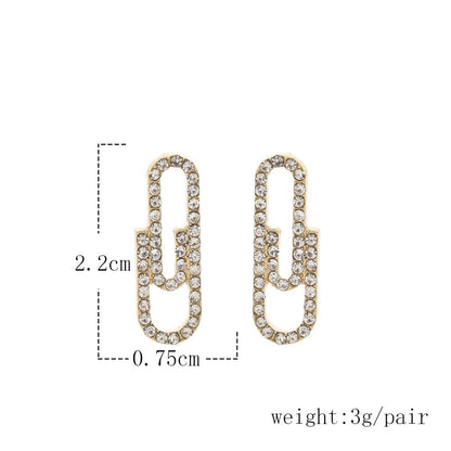 Paperclip Earrings with Pave Diamonds - Jewelry & Accessories - Earrings | EarReplaceable Jewelry