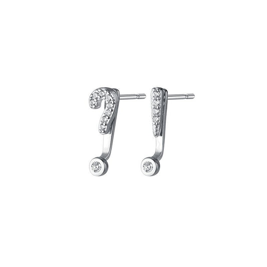 Punctuation Symbols !? | Silver Stud Earrings - Mixed Signals | EarReplaceable Jewelry