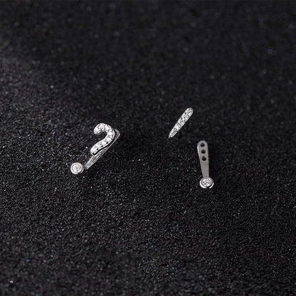 Punctuation Symbols !? | Silver Stud Earrings - Mixed Signals | EarReplaceable Jewelry