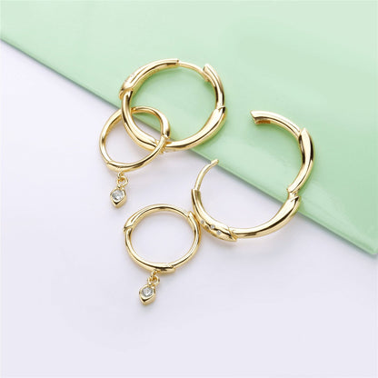 Seeing Double Hoop and Diamond Earrings and Charm - Jewelry & Accessories - Earrings - Hoop | EarReplaceable Jewelry