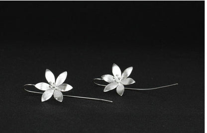 Silver Lotus Flower Earrings - Jewelry & Accessories - Earrings - Drop | EarReplaceable Jewelry