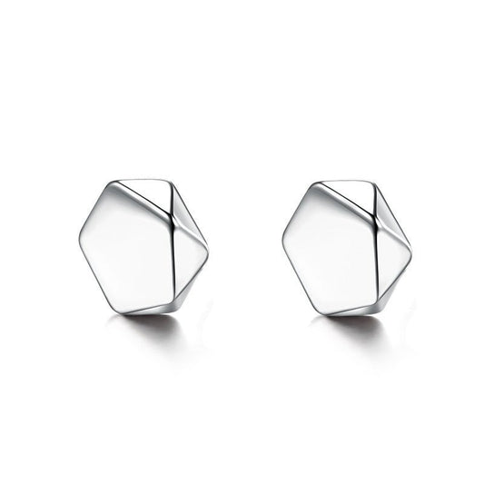 Silver Rhombus Magnetic Ear Stud - No Piercing Required - Jewelry & Accessories - Earrings | EarReplaceable Jewelry