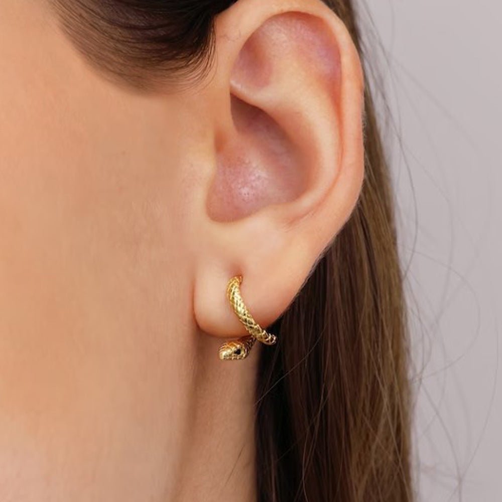 Slivering Snake Adjustable Ear Studs - Jewelry & Accessories - Earrings - Drop | EarReplaceable Jewelry