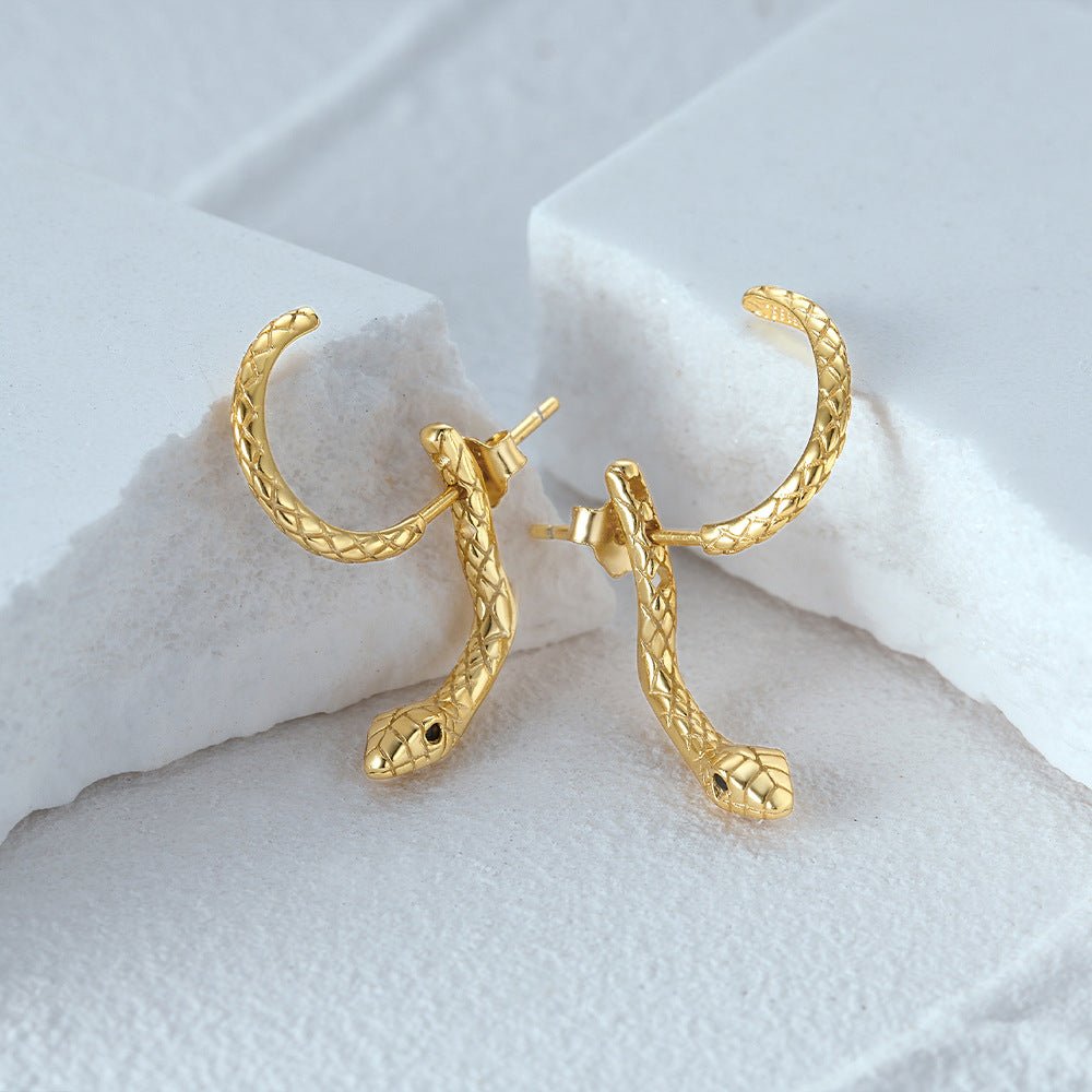 Slivering Snake Adjustable Ear Studs - Jewelry & Accessories - Earrings - Drop | EarReplaceable Jewelry