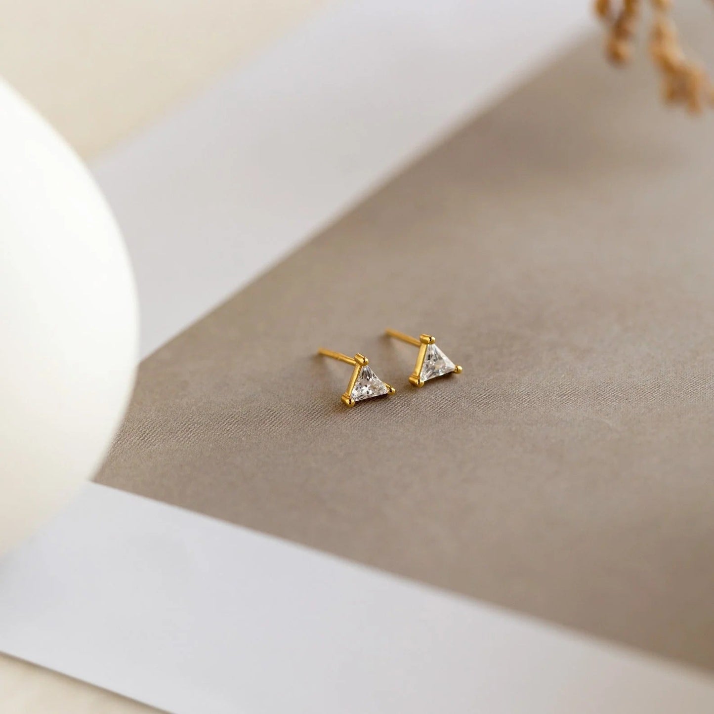 That's the Point Triangle Zircon Ear Studs - jewelry - Earring Studs | EarReplaceable Jewelry