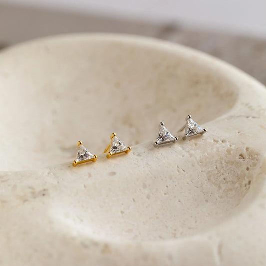 That's the Point Triangle Zircon Ear Studs - jewelry - Earring Studs | EarReplaceable Jewelry