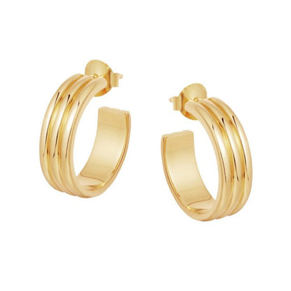 Triple Coil Lightweight Gold Hoop Earrings - Jewelry & Accessories - Earrings | EarReplaceable Jewelry