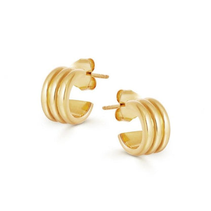 Triple Coil Lightweight Gold Hoop Earrings - Jewelry & Accessories - Earrings | EarReplaceable Jewelry