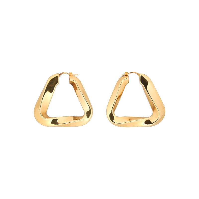 Twisted Triangular Hoop Earring in Two Sizes - Jewelry & Accessories - Earrings | EarReplaceable Jewelry