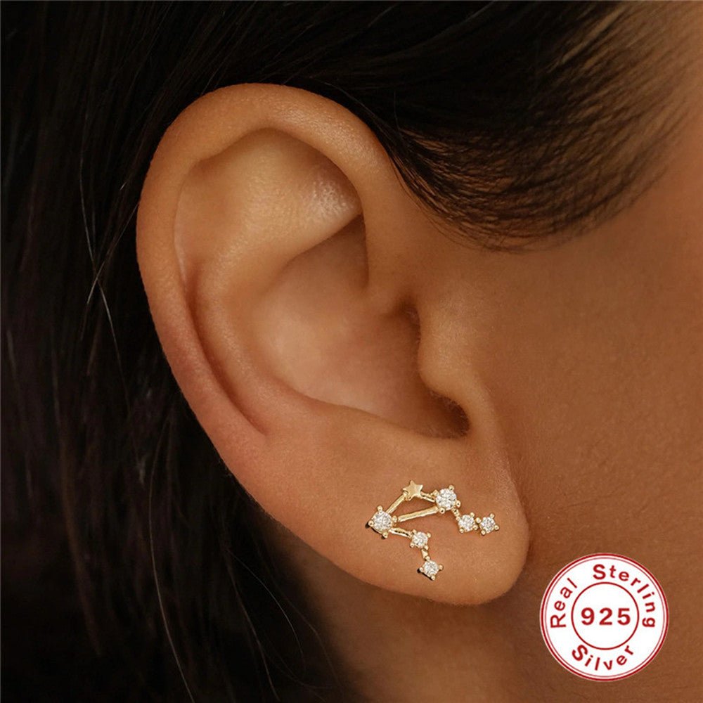 Zodiac Diamond Constellation Single Stud Earring - Jewelry & Accessories - Earrings - Drop | EarReplaceable Jewelry